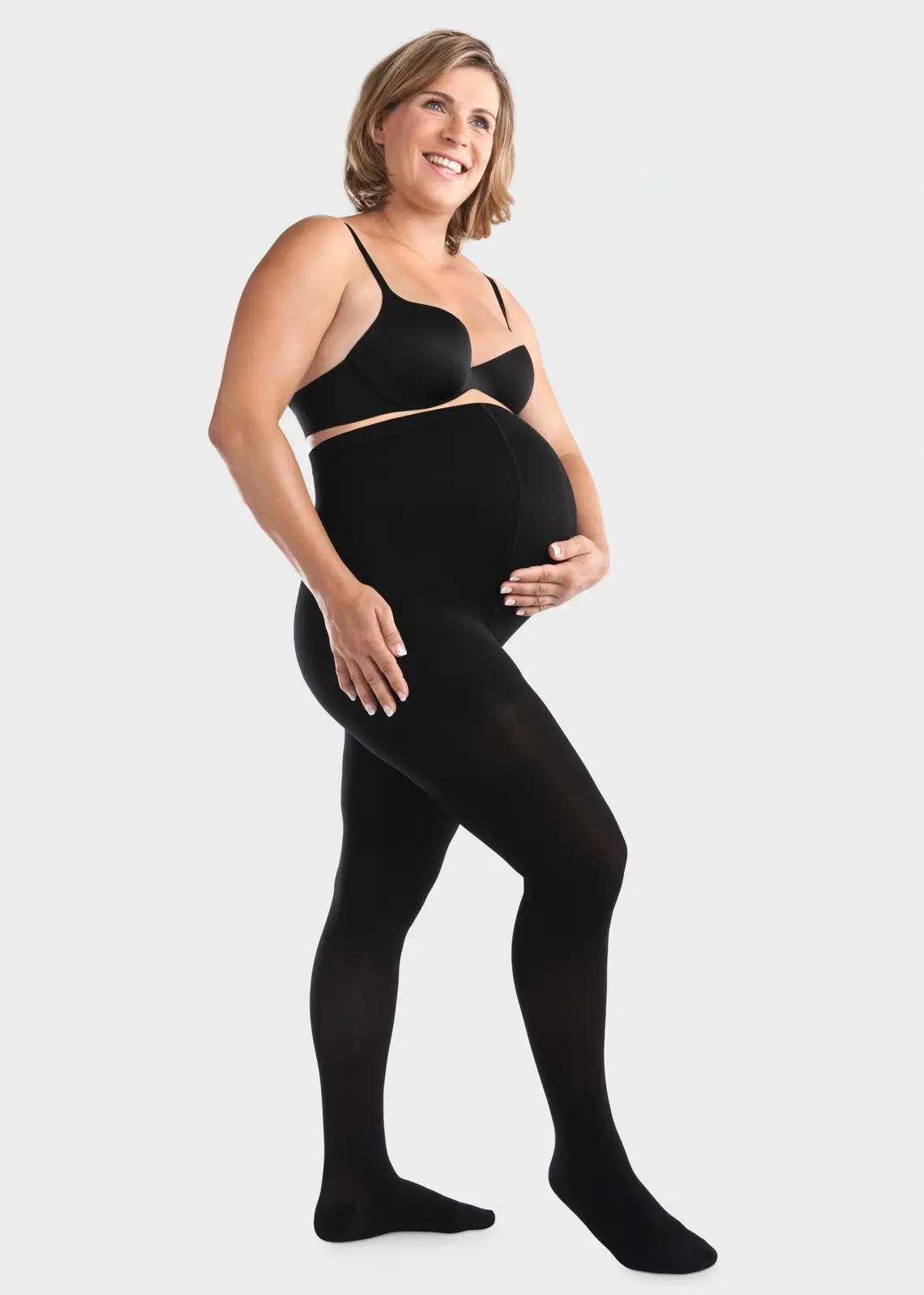 Чорапогащи за беменни при разширени вени, тромбози и отоци в краката - черни 